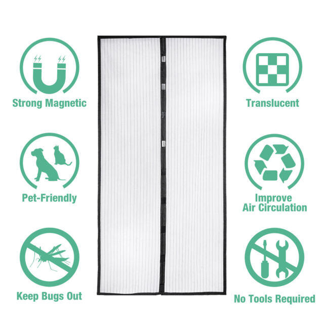 Hands-Free Magnetic Screen Door Mesh Net BLOCK Mosquito Fly Insect Bug Curtain