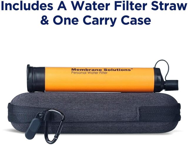 Personal Water Filter Straw w/Carry Case-0.1μm 4-Stage Water Purifier Survival