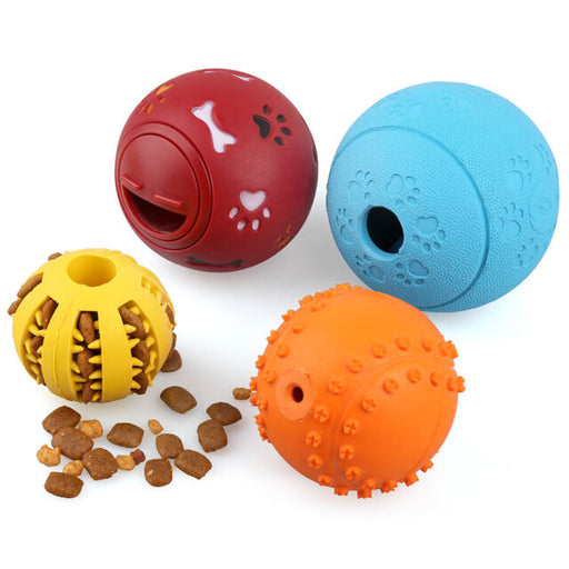 4 Pack Durable Dog Ball Toys for Small to Medium Dogs Treat Dispenser