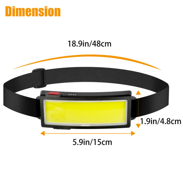 COB LED Headlamp Head Torch Lamp USB Rechargeable Headlight Work Flashlight IPX5