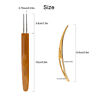 5Pcs DIY Crochet Needle Hook Bamboo Handle Dread Knit Hair Making Braiding Tool