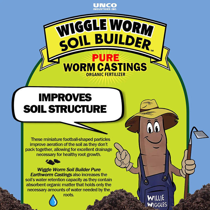 Wiggle Worm (#WWSB30LB) Worm Castings Organic Fertilizer, Soil Builder, 30-Pound
