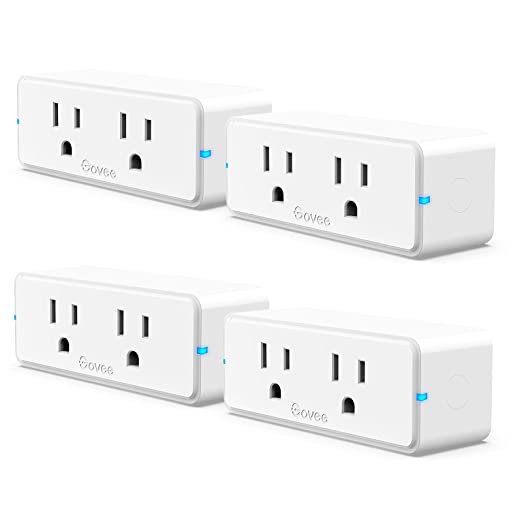 Govee Dual Smart Plug 4 Pack, 15A WiFi Bluetooth Outlet, Work with Alexa and Google Assistant, 2...