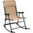 Vineego Patio Rocking Chair Zero Gravity Textilene Foldable Lounge Chair, Beige
