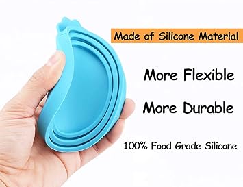 Silicone Can Covers for Pet Food Cans, Dog Cat Food Can Lids Covers, Reusable Universal Size Can Toppers Fit Small Medium Large Cans (Blue Green Purple)