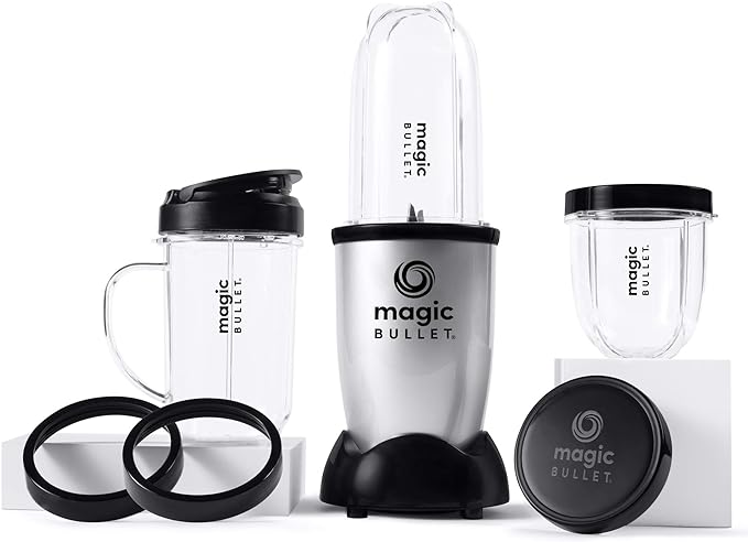 Magic Bullet Blender, Small, Silver, 11 Piece Set