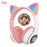 Girls Wired Wireless Headphones Cat Ear Headsets LED w/Mic Earphone