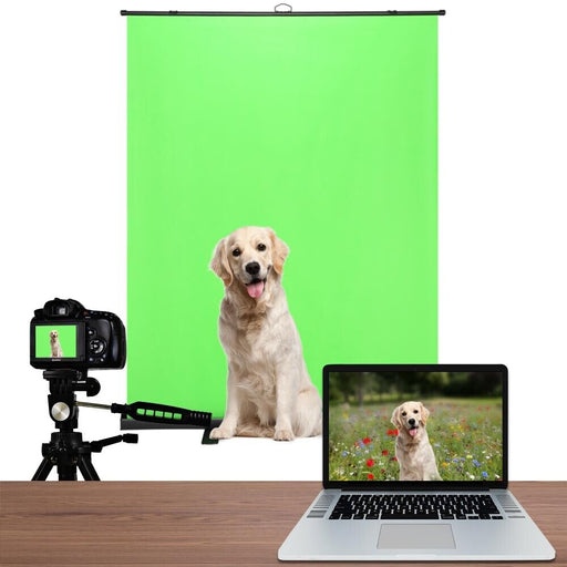 62 x 81 inch Collapsible Pull Up Green Screen Background Auto-lock for Photo Video