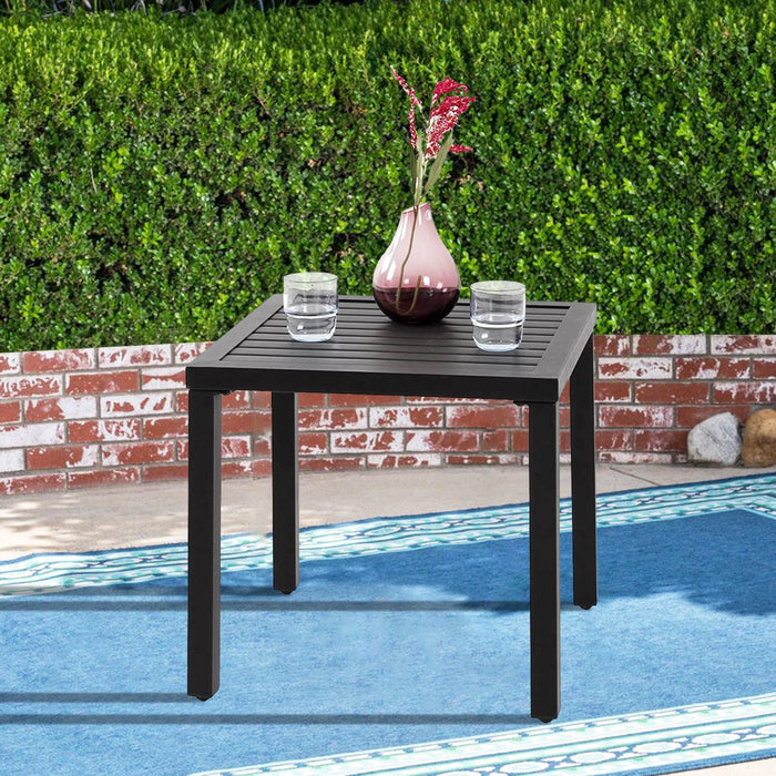 MF Studio Outdoor 19 in Square Steel Bistro Table, Black