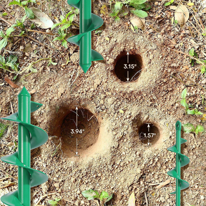 Auger Drill Bit Set, 3PCS Garden Spiral Hole Drill Planter, Dirt Auger Drill Bit