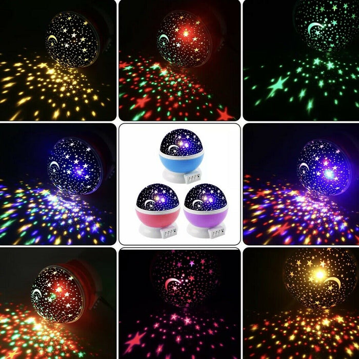 LED USB Star Light Kid Baby Sleep Night Sky Romantic Starry Cosmos Lamp 360°