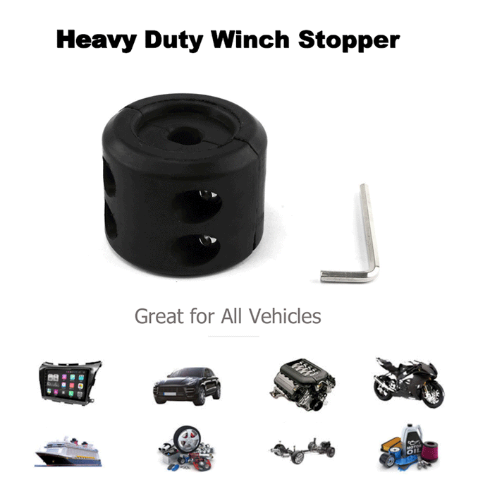 Winch Stopper Stop Rubber Heavy Duty Cable Line  Waterproof Rope Hook ATV UTV