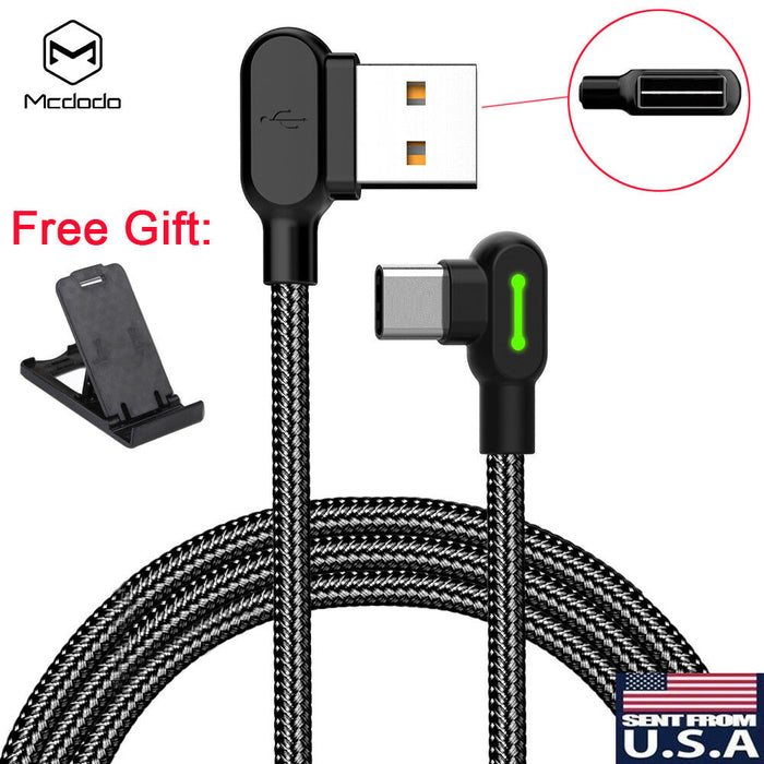 MCDODO 90 Degree Right Angle Braided USB Charger Charging Sync, 3.9 feet long