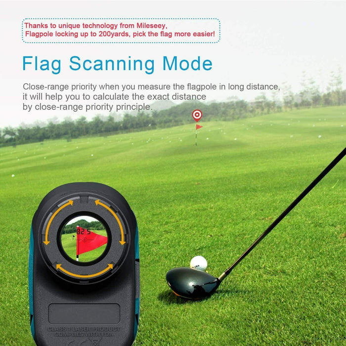 MiLESEEY 660 Yards Laser Golf Rangefinder with Slope Compensation Flagpole Lock