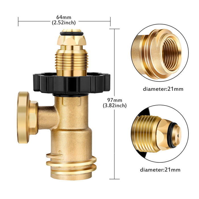 Universal Propane Tank Adapter, Propane Gauge Converts POL LP Tank to Qcc1/Type1