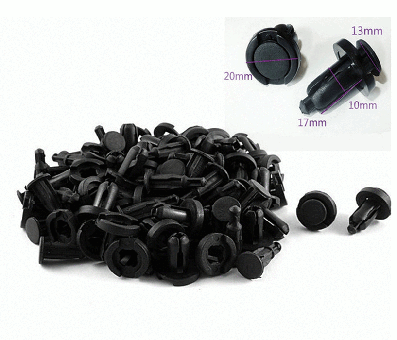 100 Pcs Bumper Clips 10mm Hood Fender Push Rivets Retainer Fasteners for Honda