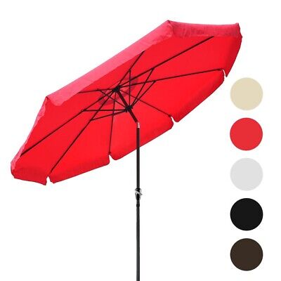 10ft Aluminum Outdoor Patio Umbrella w/Valance Crank Tilt Sunshade Market Garden