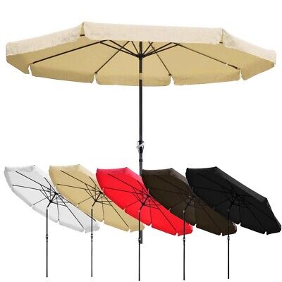 10ft Aluminum Outdoor Patio Umbrella w/Valance Crank Tilt Sunshade Market Garden