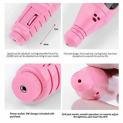 Electric DRILL NAIL File Acrylic Art Bits Manicure Pedicure Portable Machine Kit