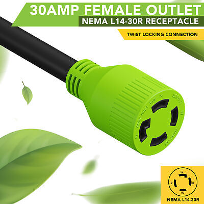 Generator Extension Cord 25 Ft 4 Prong Power Cable 10 4 30 Amp Adapter Plug