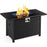 43" 50,000 BTU Outdoor Propane Gas Fire Pit Table with Glass Tabletop for Patio