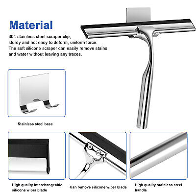 Stainless Steel All-Purpose Squeegee Shower Cleaner Doors Bathroom Windows Glass