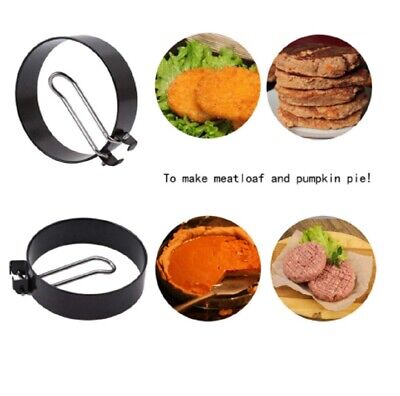 2 Non Stick Fried Egg Shaper Stainless Steel Pancake Ring Mold Cooking Tool