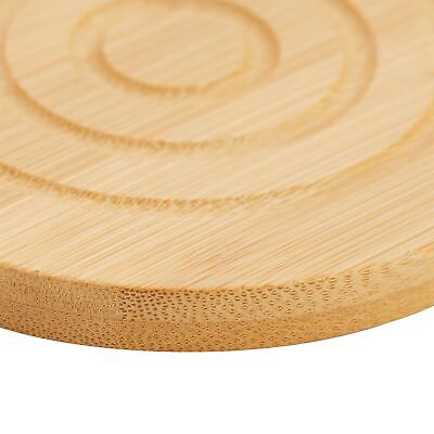 Set of 6 Bamboo Wood Coasters with Holder for Coffee Table, Hot Drinks, 4.3 In