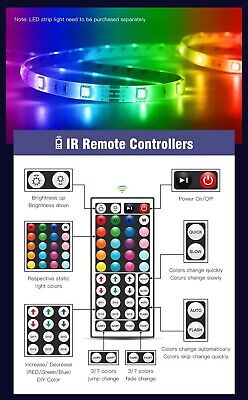 32ft LED Strip Lights Remote Control Bedroom for Indoor Use