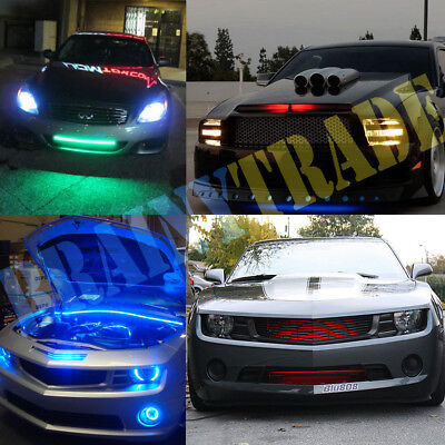 7 Color 48 LED RGB Scanner Flash Car Strobe Knight Rider Kit Light Strip 22 inch