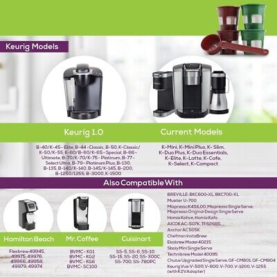 4-Pack Reusable Capsules K-Cup Coffee Pod Filter + Coffee Scoop Keurig