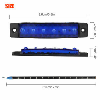 12Pcs Blue LED Rock Strip Underbody Wheel Light for Offroad Truck Boat Car ATV