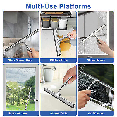 Stainless Steel All-Purpose Squeegee Shower Cleaner Doors Bathroom Windows Glass