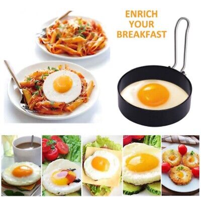 2 Non Stick Fried Egg Shaper Stainless Steel Pancake Ring Mold Cooking Tool