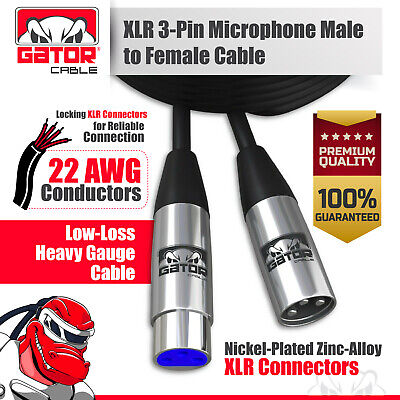XLR Microphone MIC 3-Pin Male to Female Cable Cord Connector Extension Shielded