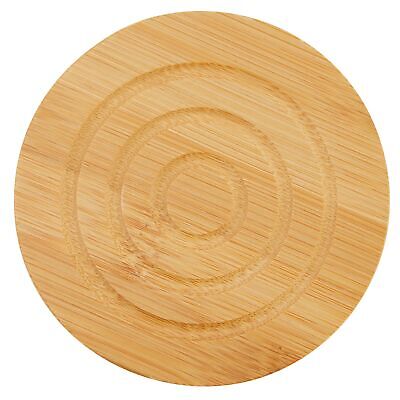 Set of 6 Bamboo Wood Coasters with Holder for Coffee Table, Hot Drinks, 4.3 In