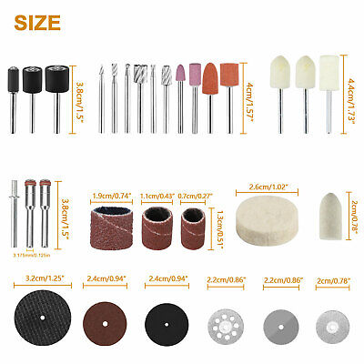 217 Pieces Rotary Tool Accessories Kit Sanding Cutting Polishing Grinder for Dremel