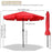 10Ft 8 Rib Outdoor Patio Umbrella Market Valance Crank Tilt Backyard Garden Red