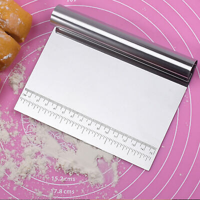 Stainless Steel Pastry Bench Scraper Dough Cutter Divider Pizza, Cake, Cookies