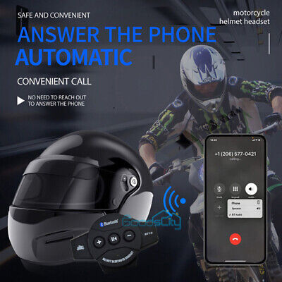 Rechargeable Motorcycle Wireless Bluetooth Helmet Headset Speaker Call BT-10