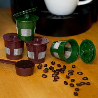 4-Pack Reusable Capsules K-Cup Coffee Pod Filter + Coffee Scoop Keurig