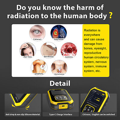 LCD Nuclear Radiation Geiger Counter Tube Detector β γ X-Ray Dosimeter Monitor