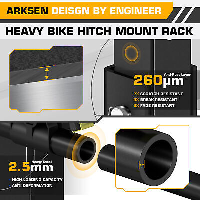 Premium 3-Bike Carrier Rack Hitch Mount Swing Down Bicycle Rack W/ 2" Receiver
