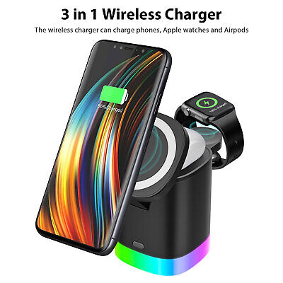 3in1 Wireless Charging Station Charger Dock Pad for iPhone12/Pro/Max/Watch Stand