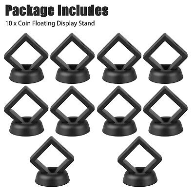 10PCS 3D Floating Coin Display Frame Stand Holder Case Box For Jewelry Challenge