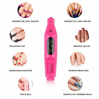 Electric DRILL NAIL File Acrylic Art Bits Manicure Pedicure Portable Machine Kit