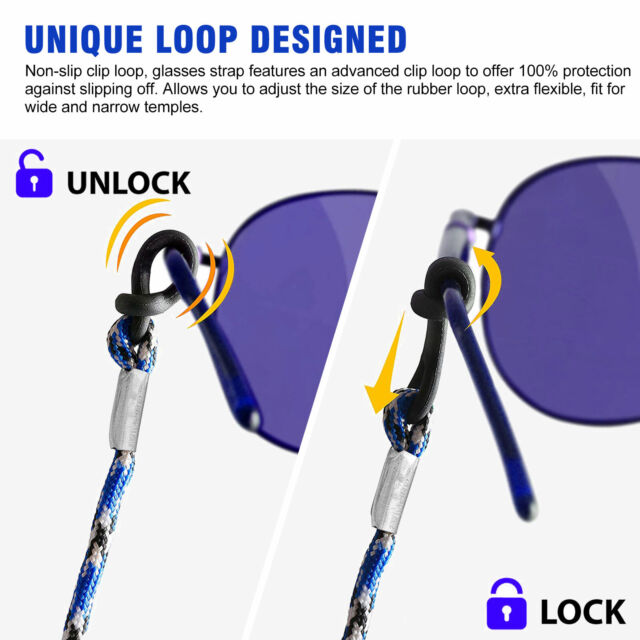 5PCS Sunglasses Neck Cord Strap Eyeglass Rope Adjustable Lanyard Holder