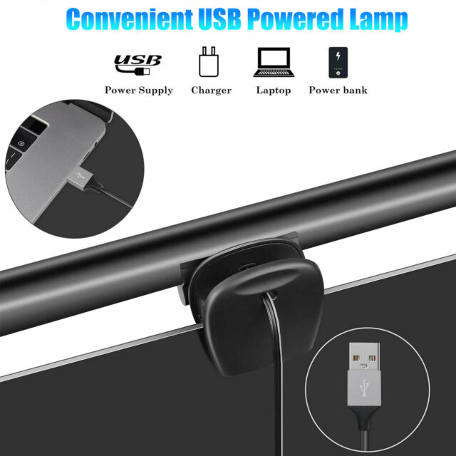 LED Desk Lamp USB Computer Laptop Monitor Screen Clamping Light Bar Home Office