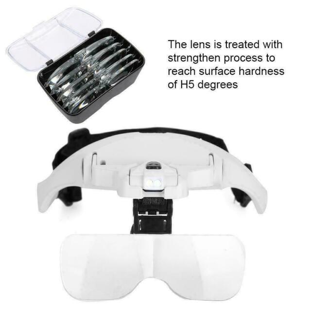 Magnifying Glass Lens LED Light Lamp Visor Head Loupe Jeweler Headband