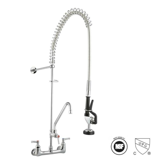 Aquaterior Commercial Pre-Rinse Sink Faucet Kitchen Add-On Mixer Tap Pull Down